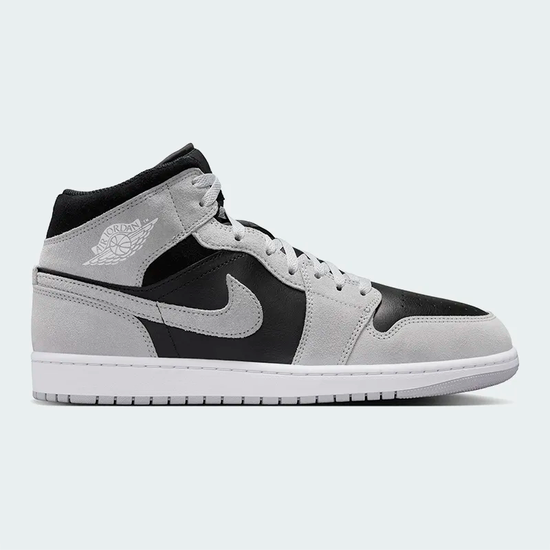 Tenis Nike Air Jordan 1 Mid Gris Negro Hombre