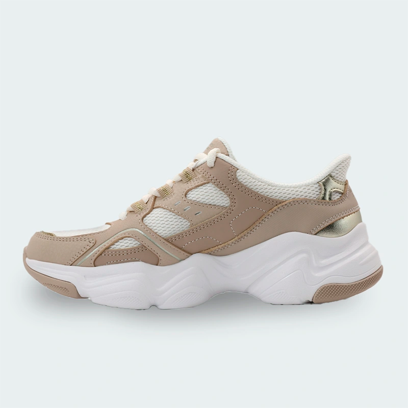 Tenis Skechers Bobs Diego Beige Mujer