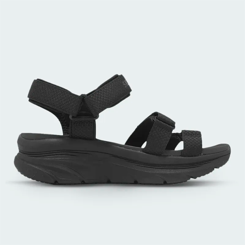 Sandalia Skechers Dlux Walker Negro Mujer