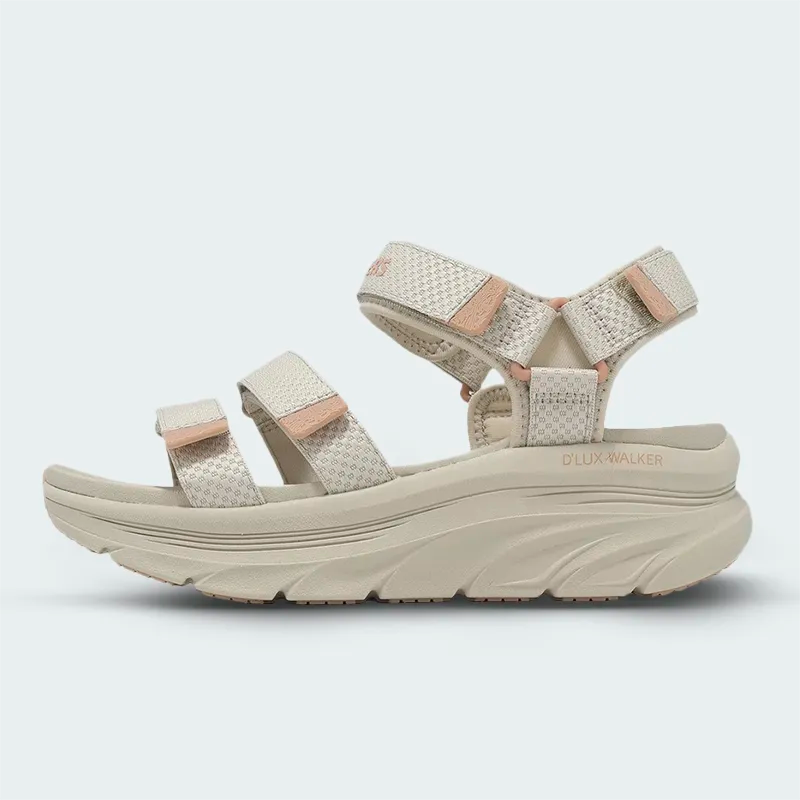 Sandalia Skechers Dlux Walker Gris Mujer