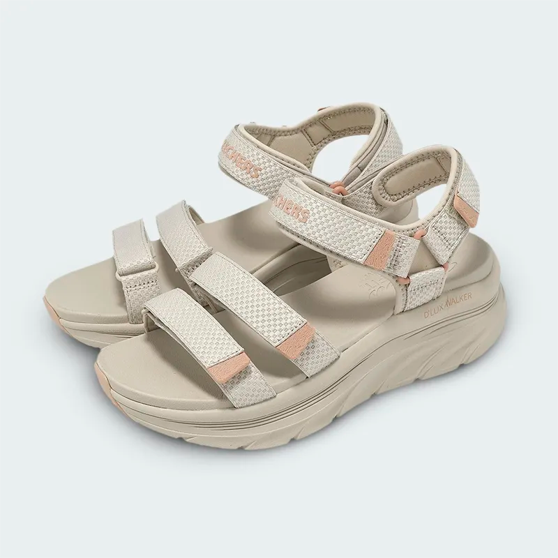 Sandalia Skechers Dlux Walker Gris Mujer