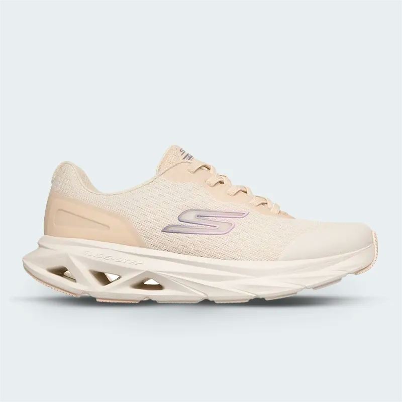 Tenis Skechers Glide Step Vortex Beige Mujer
