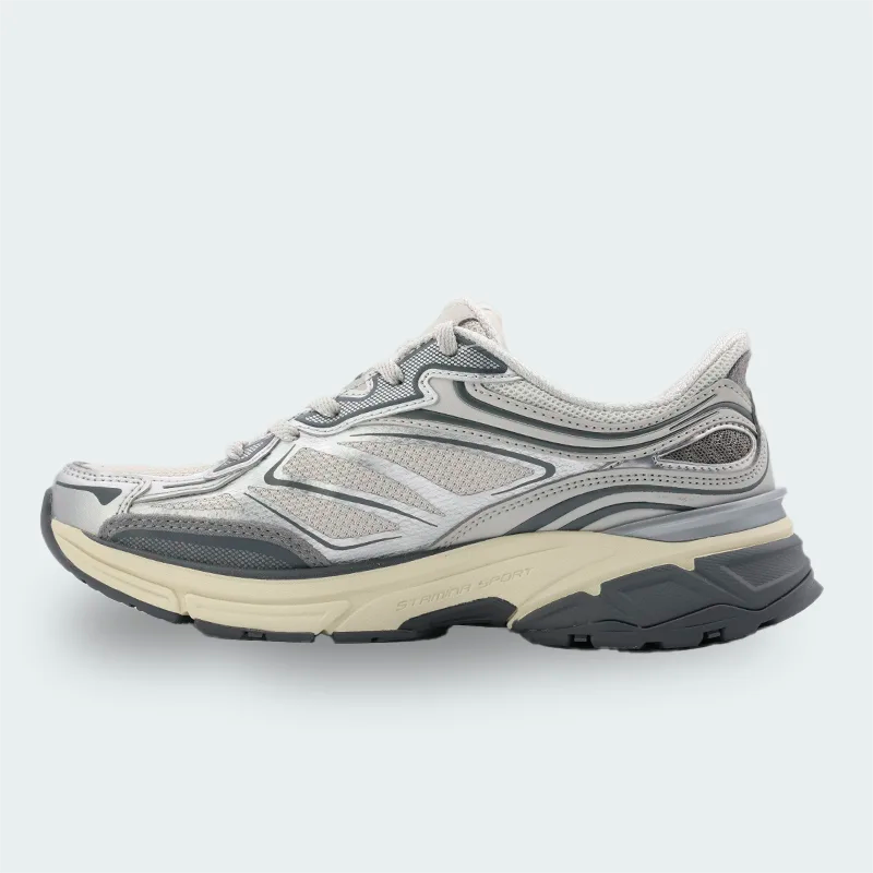 Tenis Skechers Stamina S Gris Mujer