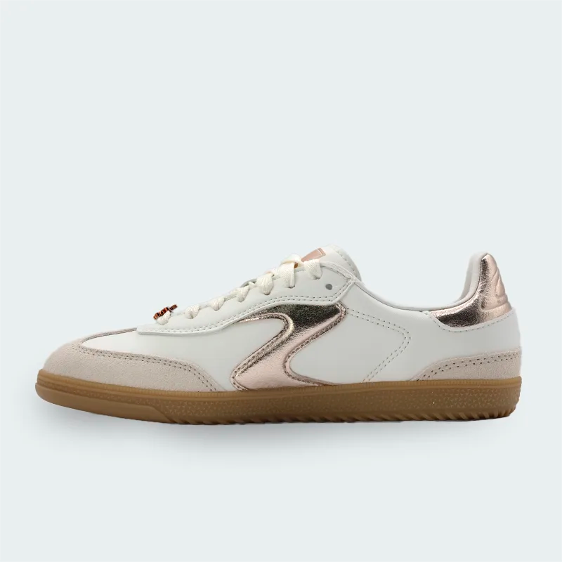 Tenis Skechers Hotshot Blanco Oro Rosa Mujer