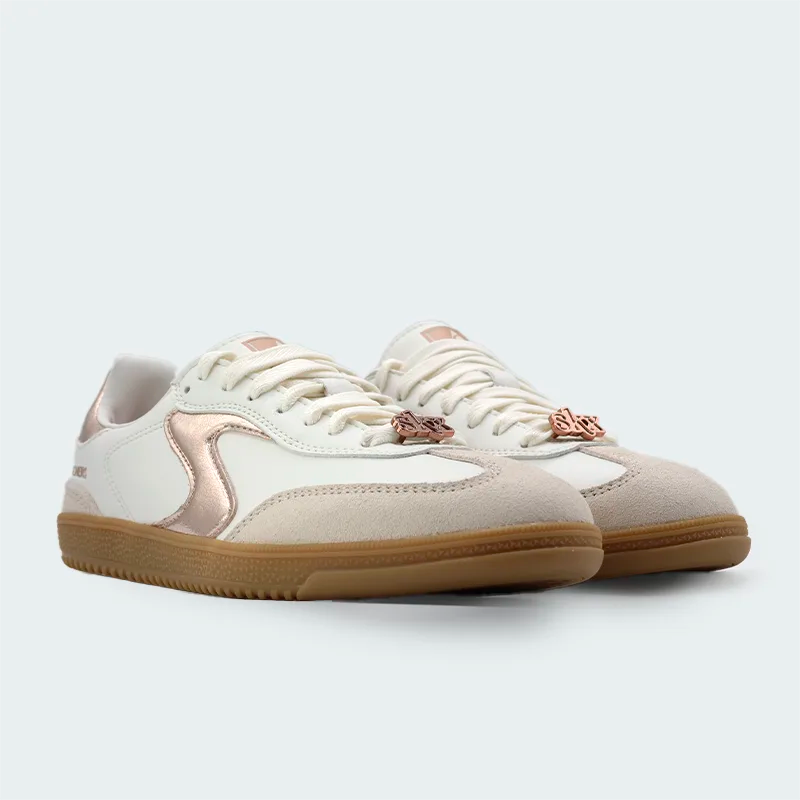 Tenis Skechers Hotshot Blanco Oro Rosa Mujer