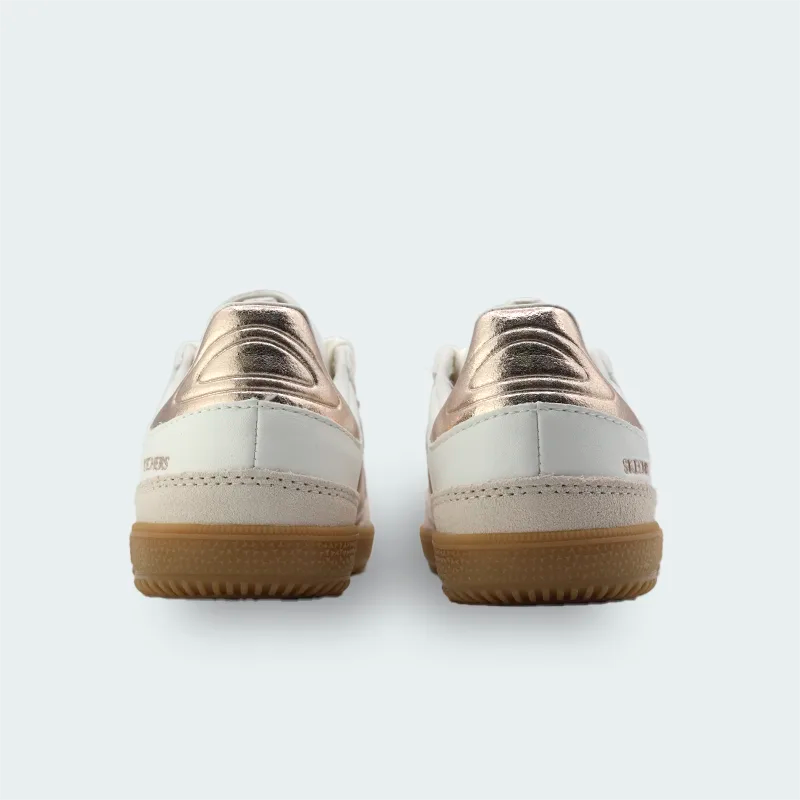 Tenis Skechers Hotshot Blanco Oro Rosa Mujer