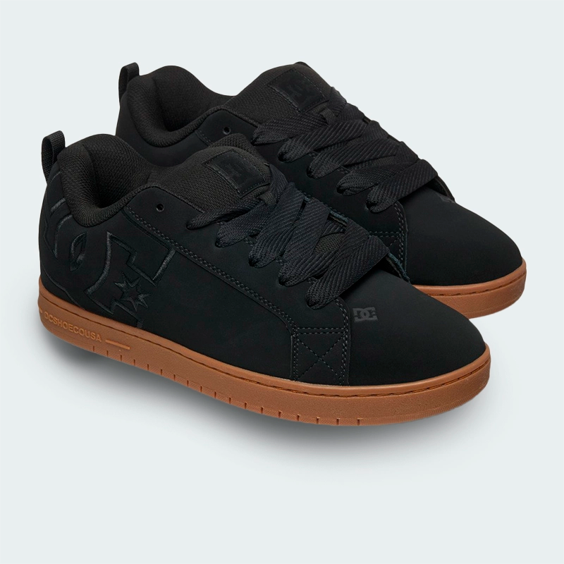 Tenis DC Shoes Court Graffik Negro Café Hombre