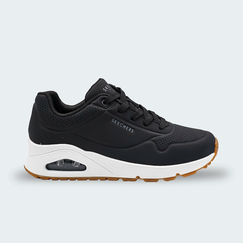 Tenis Skechers Uno Stand On Air Blanco y Negro Mujer