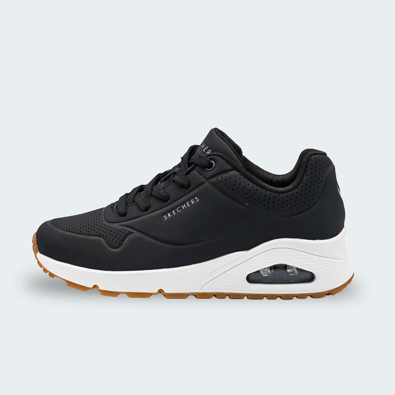 Tenis Skechers Uno Stand On Air Blanco y Negro Mujer