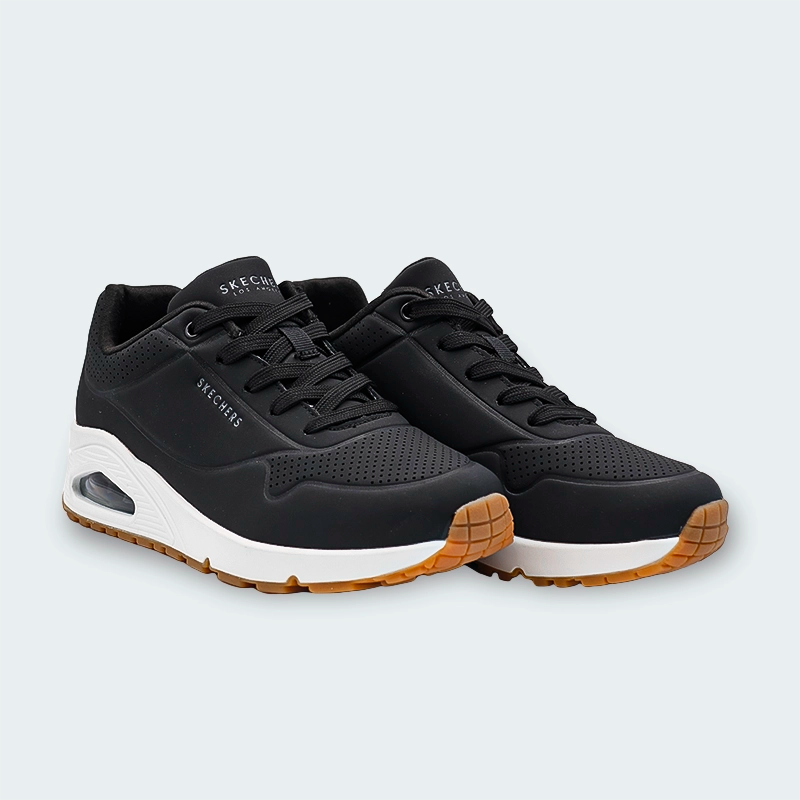 Tenis Skechers Uno Stand On Air Blanco y Negro Mujer