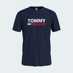 Camiseta Tommy Hilfiger Corp Logo Azul Hombre