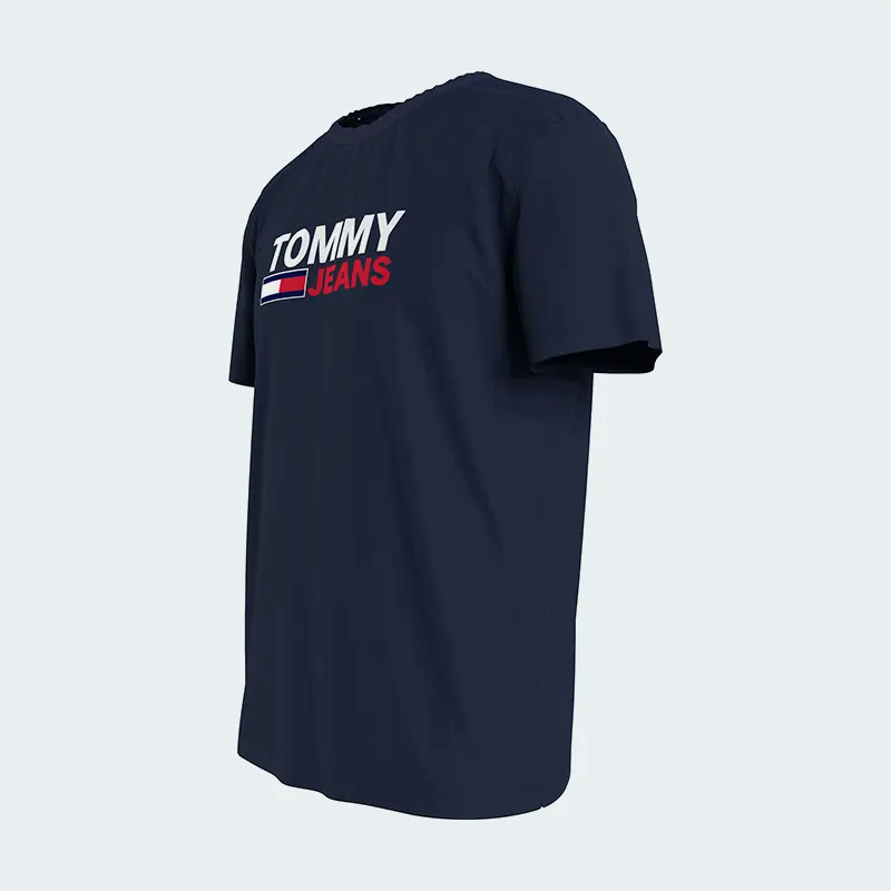 Camiseta Tommy Hilfiger Corp Logo Azul Hombre