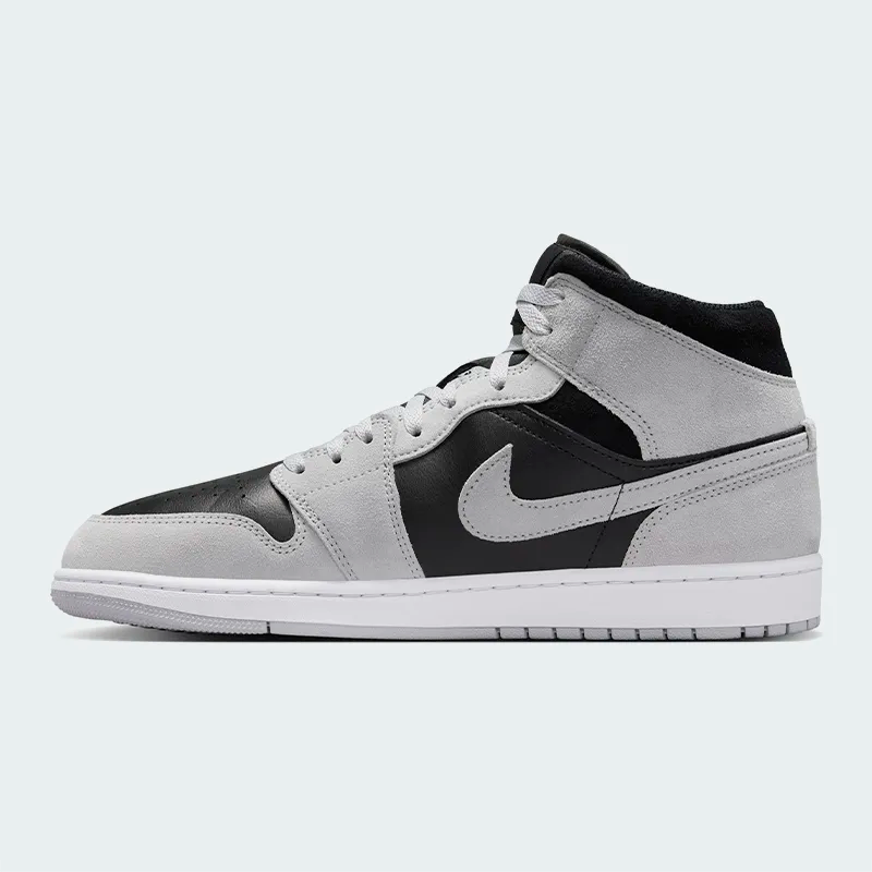 Tenis Nike Air Jordan 1 Mid Gris Negro Hombre