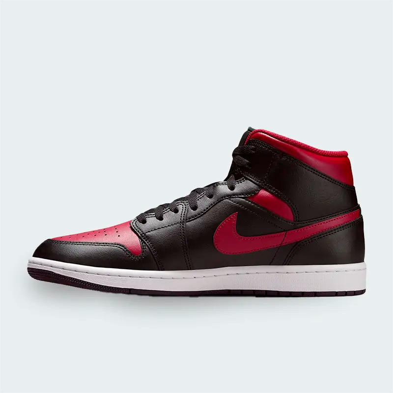 Tenis Nike Air Jordan 1 Mid Rojo Negro Hombre