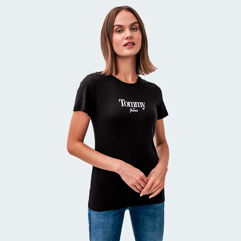 Camiseta Tommy Hilfiger Essentials Fucsia Mujer