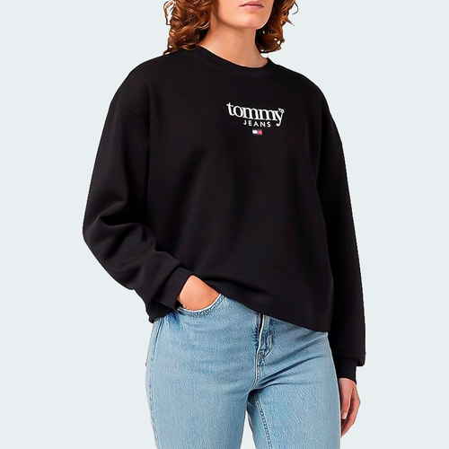 Buzo Tommy Jeans Relaxed Fit Negro Mujer