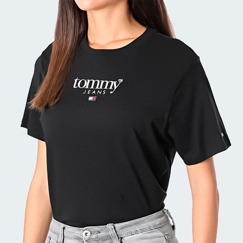 Camiseta Tommy Jeans Classic Essential Negro Dama