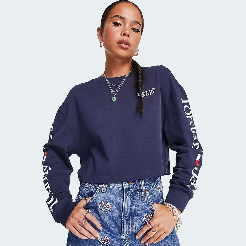Camibuzo Tommy Jeans Modern Cropped Oversize Para Dama