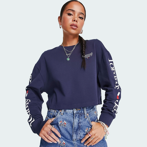 Camibuzo Tommy Jeans Modern Cropped Oversize Para Dama