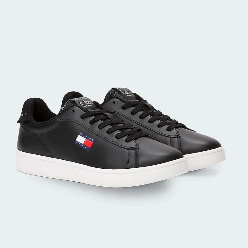 Tenis Tommy Hilfiger Archive Court Trainers Negro Hombre