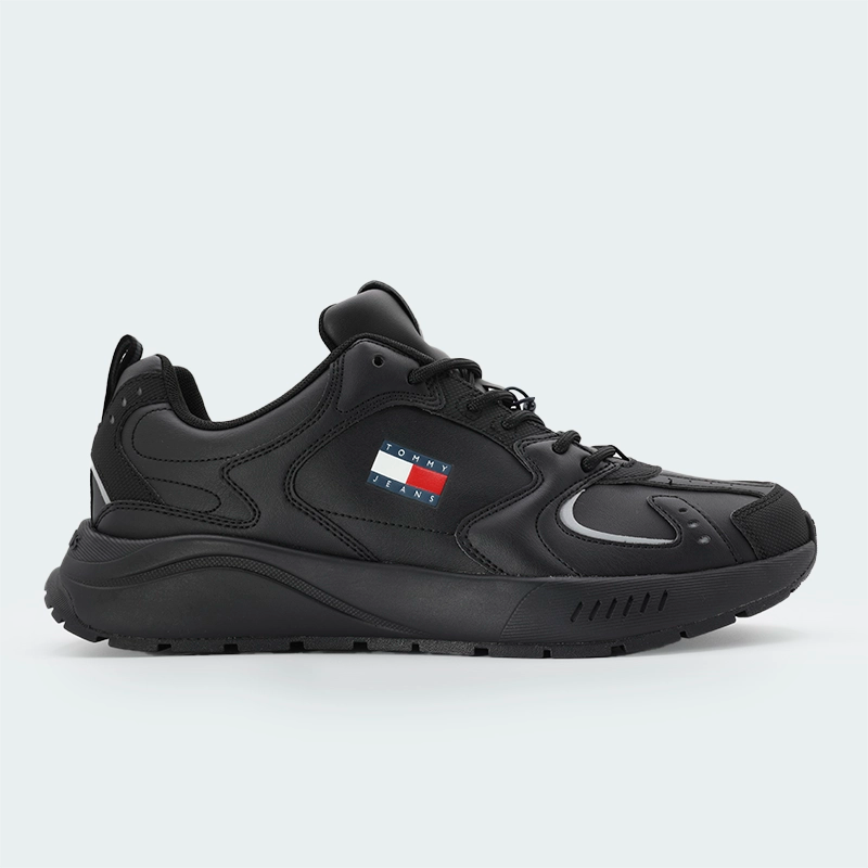 Tenis Tommy Hilfiger Runner Leather Negro Hombre