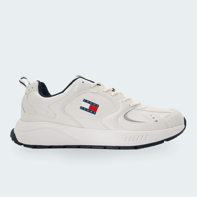 Tenis Tommy Hilfiger Runner Leather Blanco Hombre