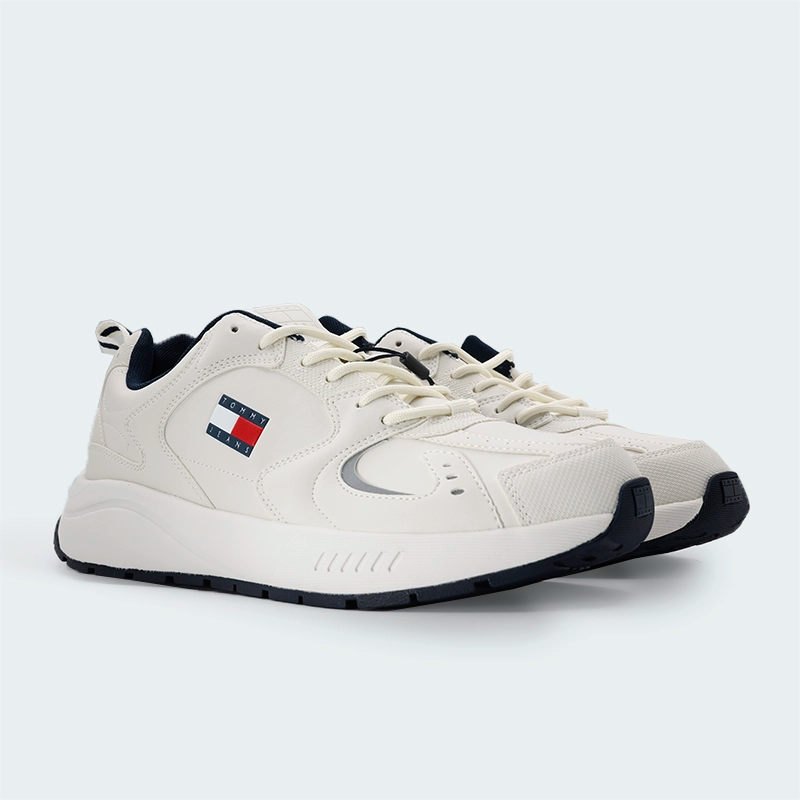 Tenis Tommy Hilfiger Runner Leather Blanco Hombre