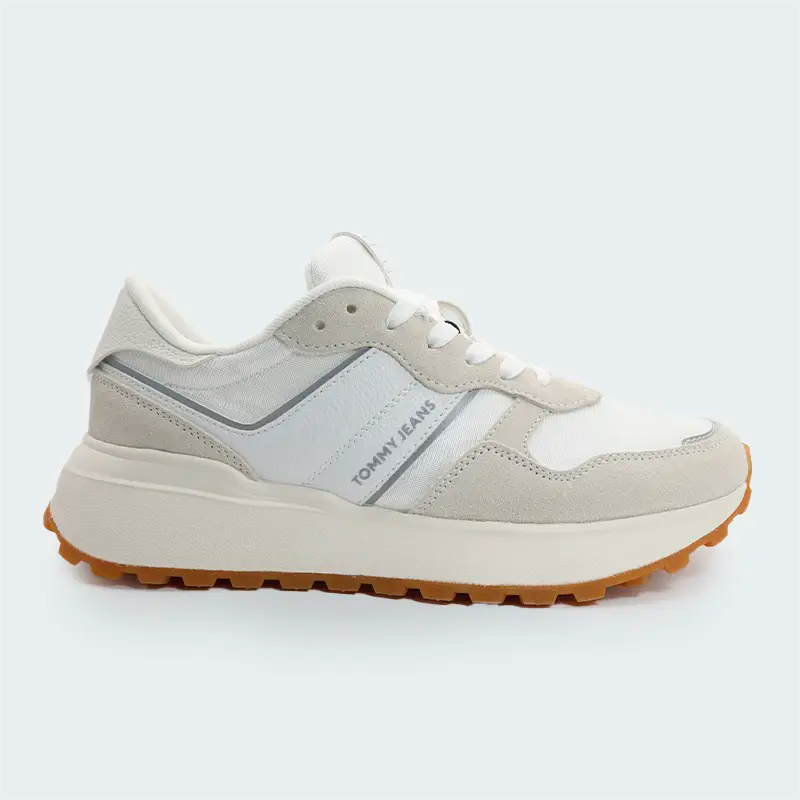 Tenis Tommy Hilfiger Suede Cleat Trainers Blanco Mujer
