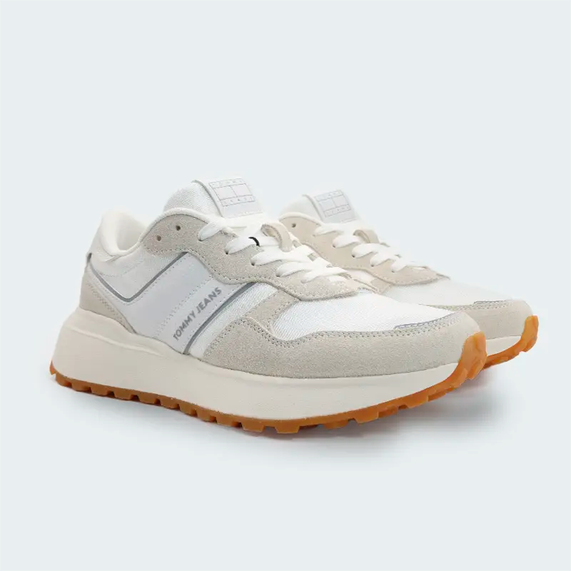 Tenis Tommy Hilfiger Suede Cleat Trainers Blanco Mujer