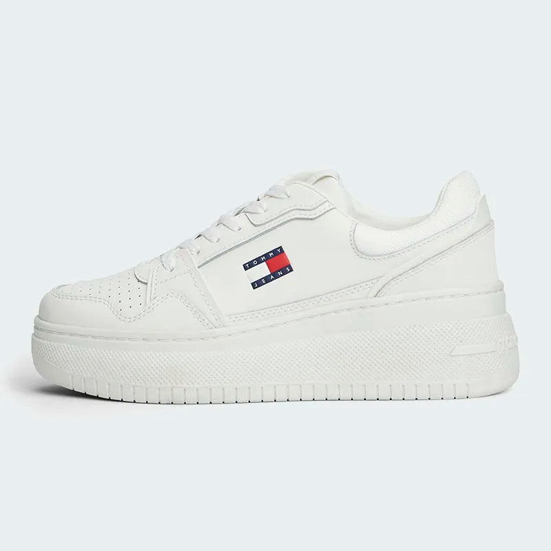 Tenis Tommy Hilfiger Retro Basket Blanco Mujer