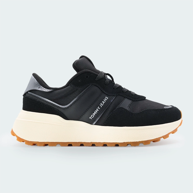 Tenis Tommy Hilfiger Suede Cleat Trainers Negro Mujer