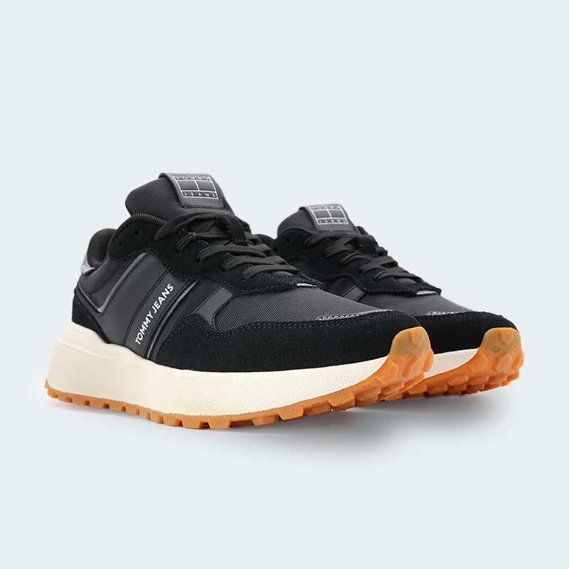 Tenis Tommy Hilfiger Suede Cleat Trainers Negro Mujer