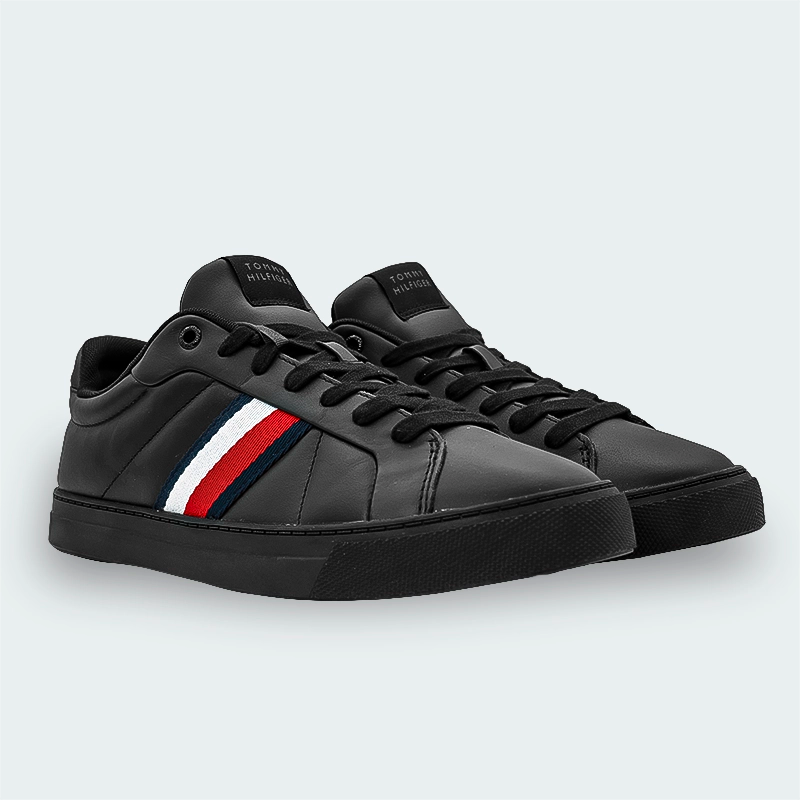 Tenis Tommy Hilfiger Icon Court Negro Hombre