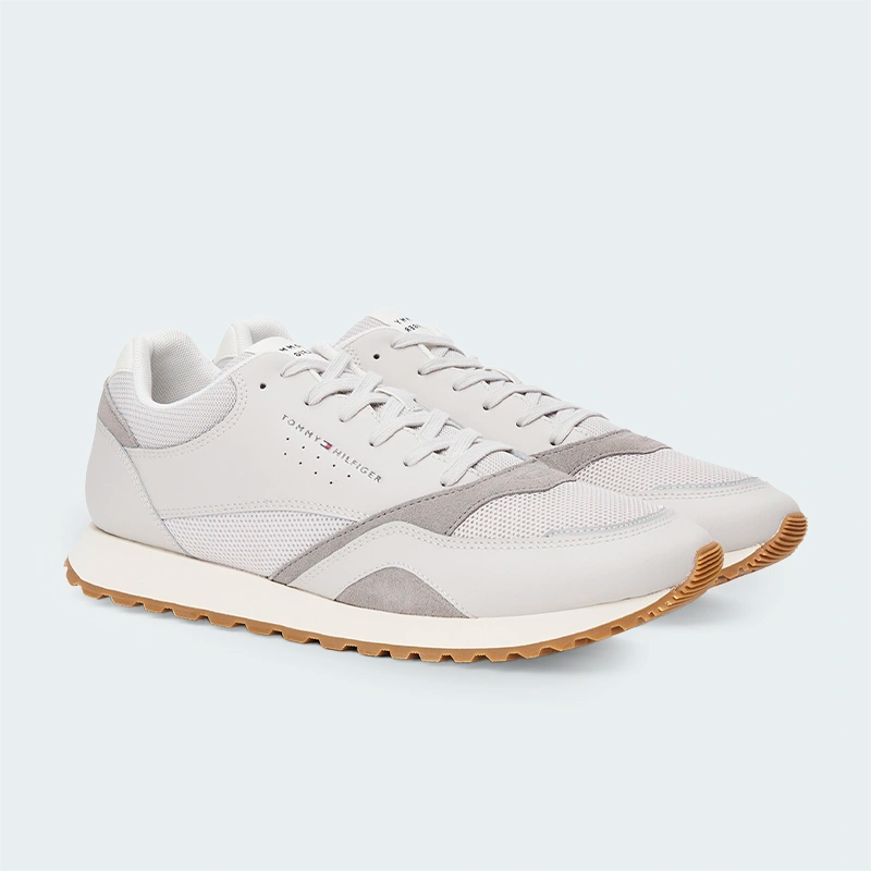 Tenis Tommy Hilfiger Mesh Logo Trainers Gris Hombre
