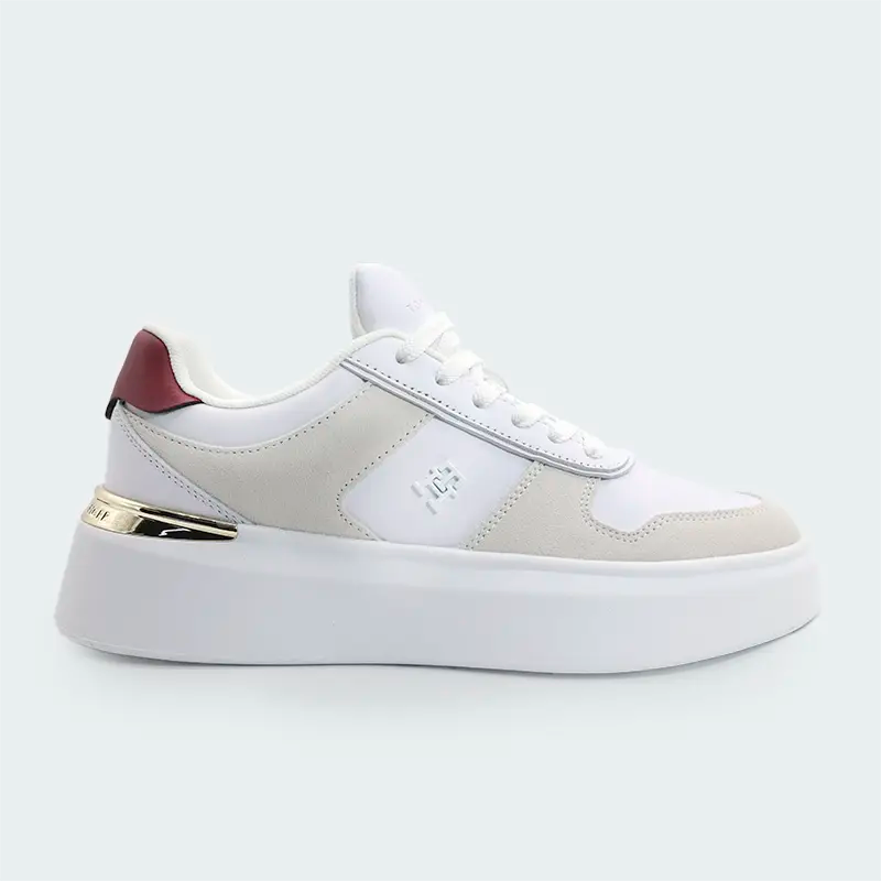 Tenis Tommy Hilfiger Mixed Texture Court Blanco Mujer