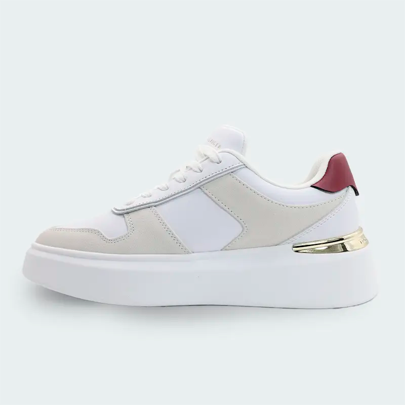 Tenis Tommy Hilfiger Mixed Texture Court Blanco Mujer