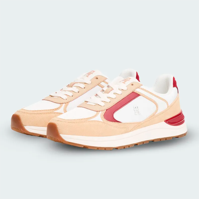 Tenis Tommy Hilfiger Texture Mix Beige Mujer