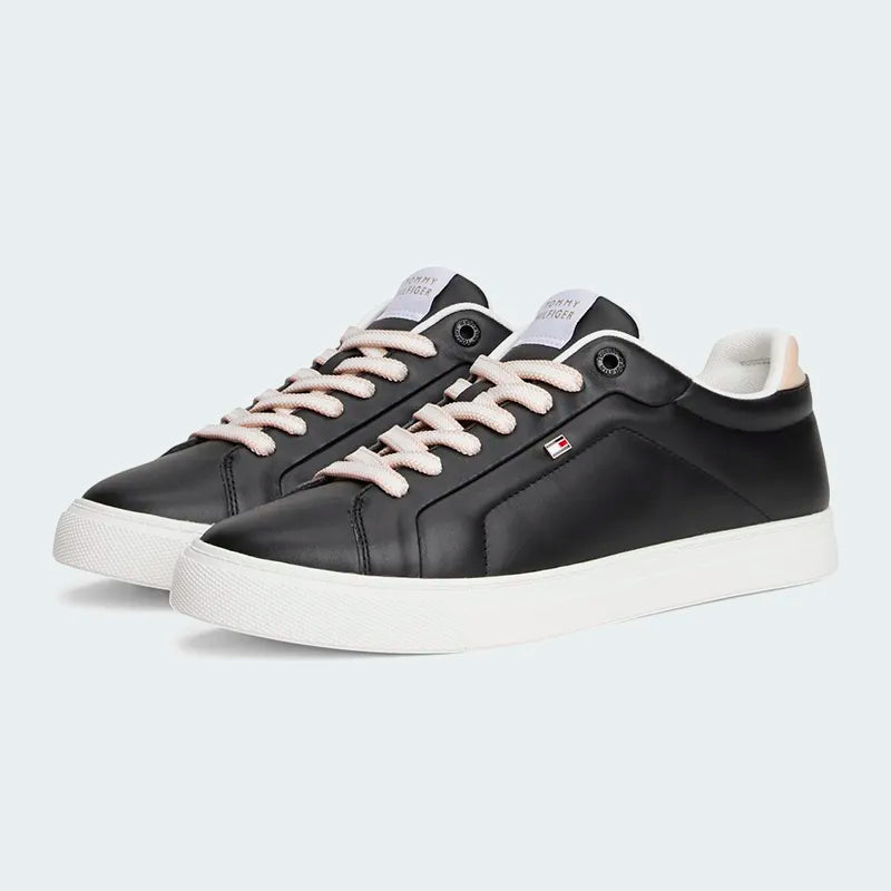 Tenis Tommy Hilfiger Icon Court Sneaker Negro Mujer