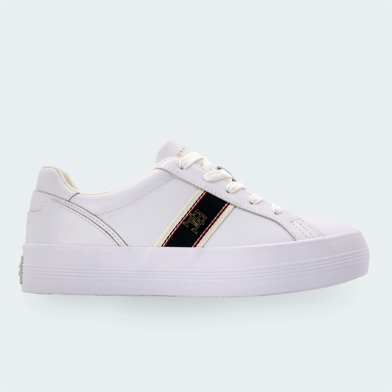 Tenis Tommy Hilfiger Vulc Webbing Blanco Mujer