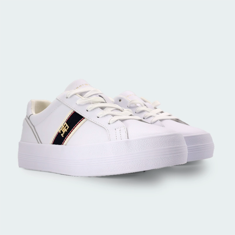 Tenis Tommy Hilfiger Vulc Webbing Blanco Mujer