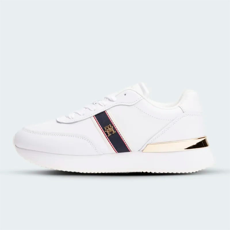 Tenis Tommy Hilfiger Webbing Runner Blanco Mujer