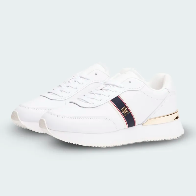 Tenis Tommy Hilfiger Webbing Runner Blanco Mujer