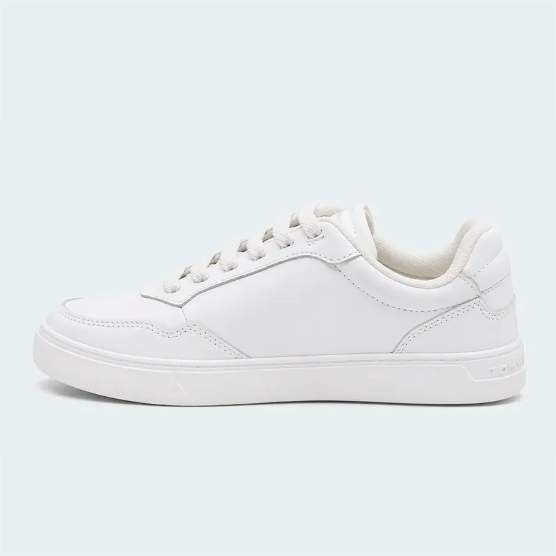Tenis Tommy Hilfiger Webbing Stripe Leather Cupsole Blanco Mujer