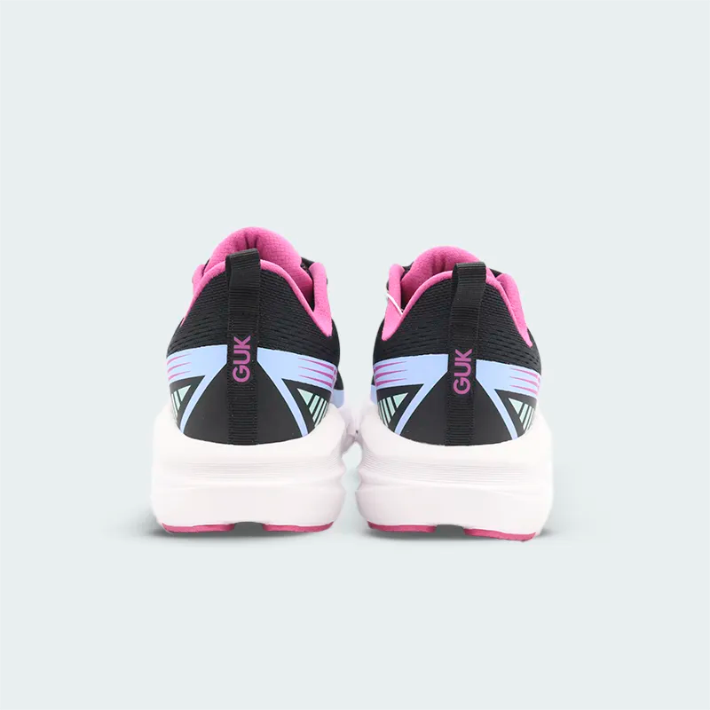 Tenis Guk Running Negro Rosado Mujer