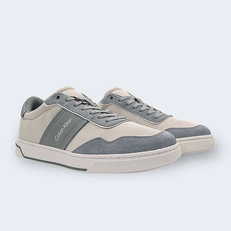 Tenis Calvin Klein Low Top Lace Up Mix Gris Hombre