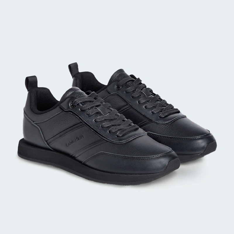 Tenis Calvin Klein Leather Low Trainers Negro Hombre
