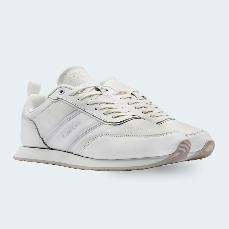 Tenis Calvin Klein Leather Low Trainers Blanco Hombre