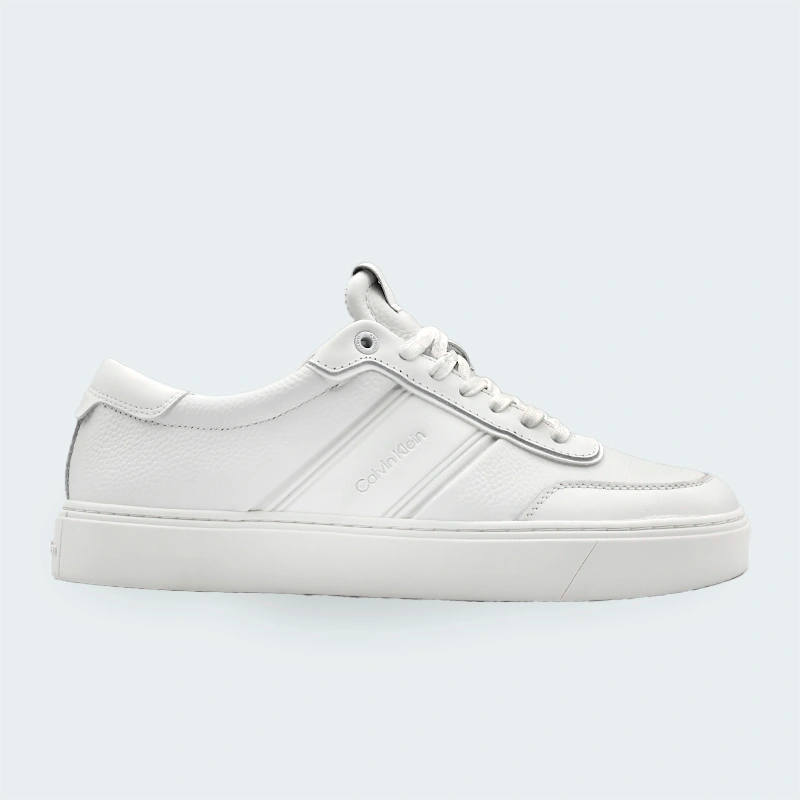 Tenis Calvin Klein Clean Cup Low Lace Tape Blanco Hombre