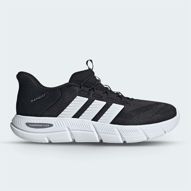 Tenis Adidas Cloudfoam Flex Rapidfit Negro Blanco Hombre