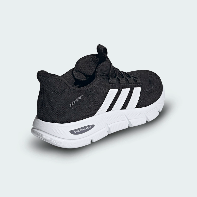 Tenis Adidas Cloudfoam Flex Rapidfit Negro Blanco Hombre